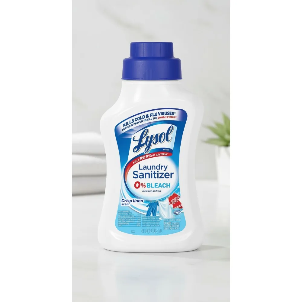 

Laundry Sanitizer Liquid, Crisp Linen Scent, 41 Oz - Kills 99.9% Bacteria & Viruses, Safe for Colors & Whites