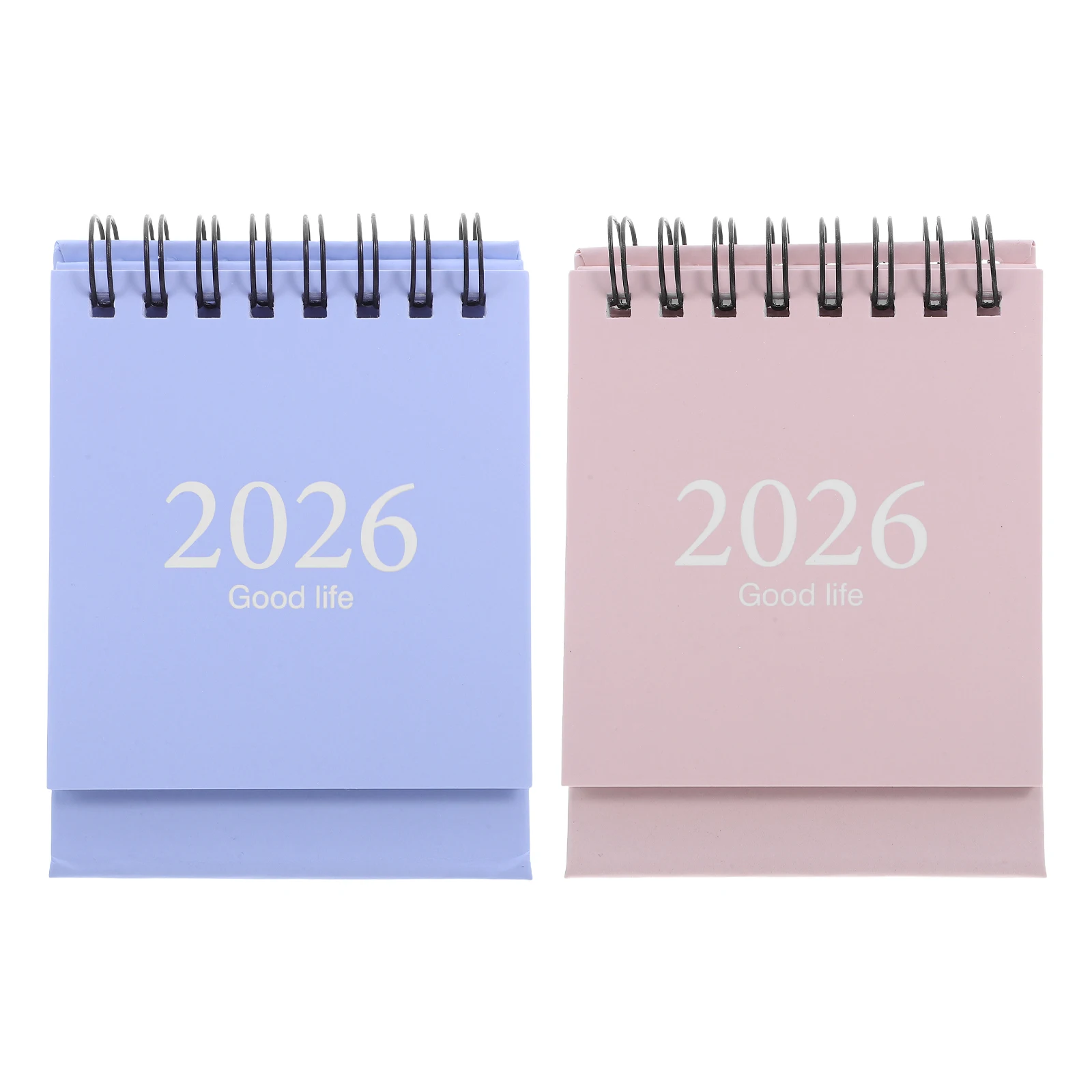 

2pcs Desk Calendar: 2026 Standing Flip Desktop Calendar Wire Binding Monthly Planner For Daily Organization Office Home