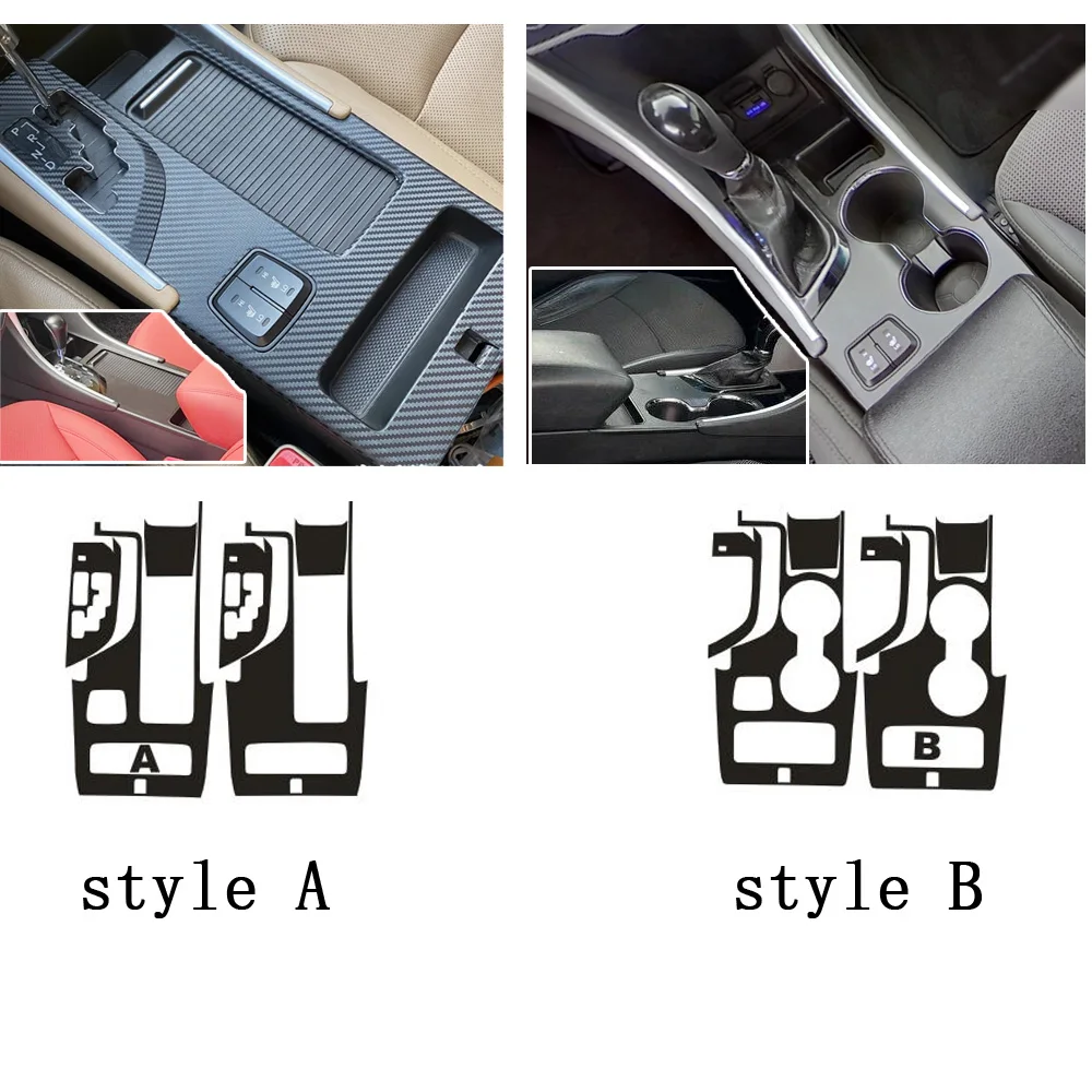 Car Interior Sticker Gear Box Protective Film For Hyundai sonata 8 YF 2011-2014 Car Gear Panel Sticker Carbon Fiber Black