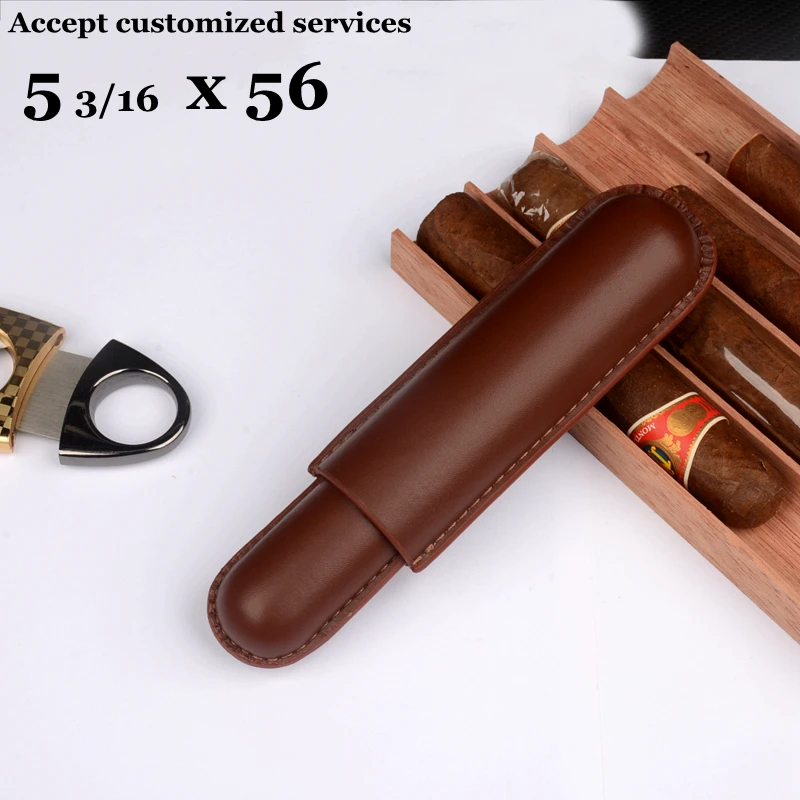 54 Ring Cigar Case Man-made Leather Cigar Holder single Tube Mini Cigar Box Portable Humidor Best Smoking Accessory For Man