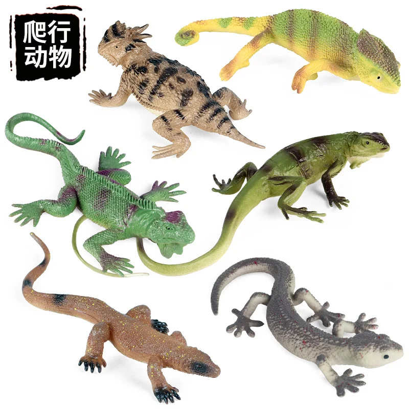 Children's cognitive simulation Amphibian reptile model toy Soft glue chameleon gecko lizard lizard lizard ornaments