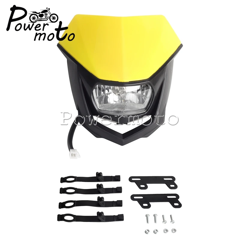 For Honda Yamaha Kawasaki Suzuki DR650 DRZ RM RMZ RM-Z 650 125 250 450 Motocross Plastic Front LED Headlight Fairing Head Lights