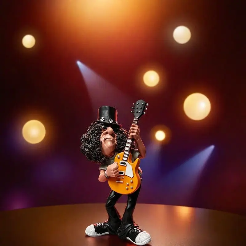 Light Luxury New European Cartoon Rock Musician Figurine Ideas Gift Collection Resin Guitarist Figures Bedroom Decor Accessories