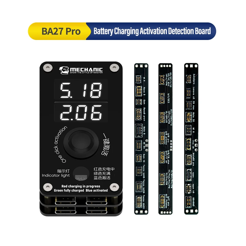 MECHANIC BA27Pro Phone Battery Charging Activation Detection Board Multi Type C Port for Battery Maintenance Repair Testing Tool