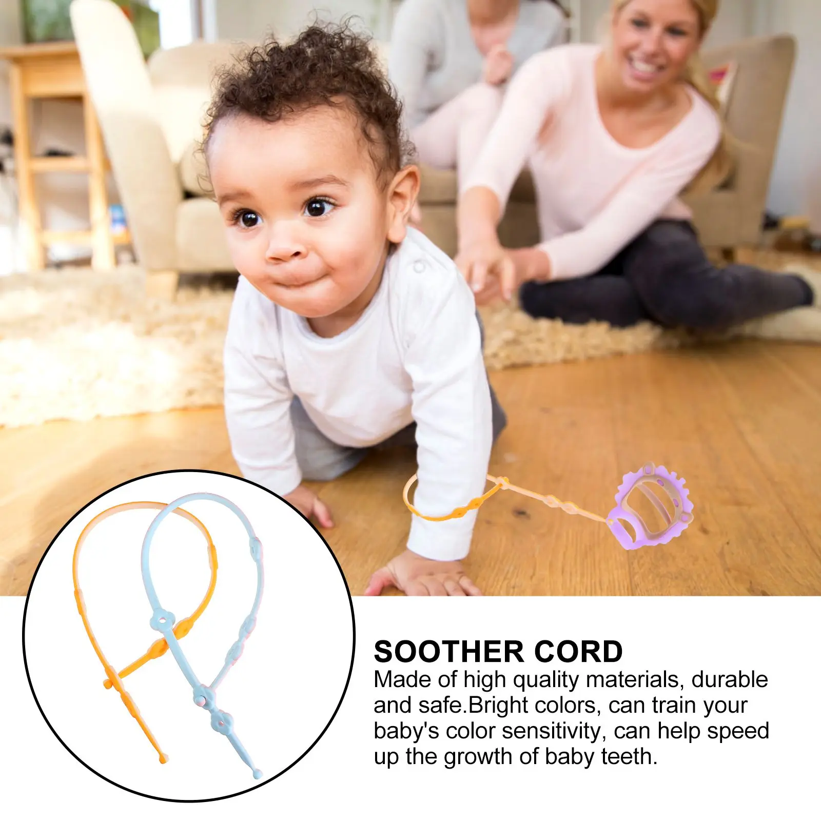

2 Pcs Baby Pacifiers Anti-drop Rope Leash Straps Silicone Cord Dummy Hanging Soother Bag