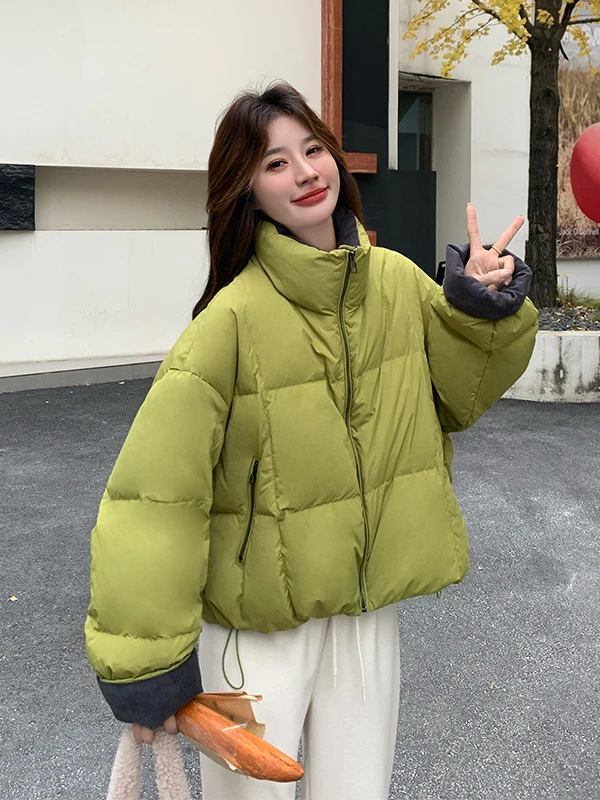 탈부착 가능한 곰 후드 여성용 다운 재킷 2025년 겨울 신상품 소형 사이즈 트렌디 안티에이징 테니드 브레드 코트