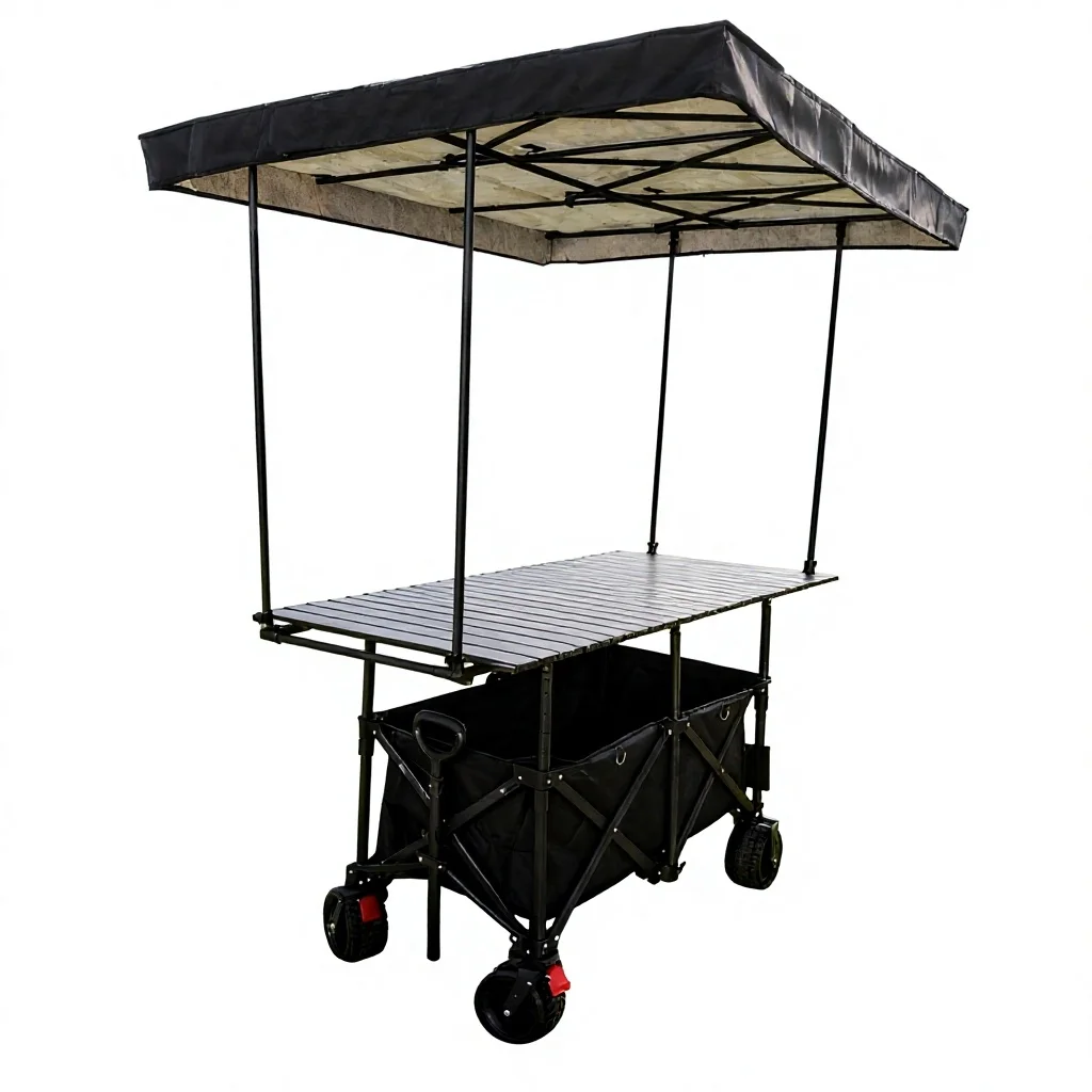 Customizable Four-wheel Lightweight Outdoor Mobile Exhibition Stand Sales Carts Various Colors Equipped Foldable Shopping