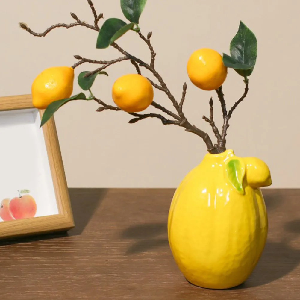 

Керамическая ваза в форме лимона в современном скандинавском стиле для гидропоники, настольный декоративный центральный элемент для гостиной