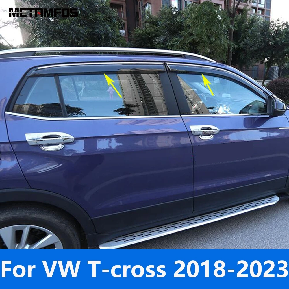 

Для Volkswagen T-cross Tcross 2018-2022 2023, оконный козырек, ветровой дефлектор, солнцезащитный козырек, дождевик, тент, укрытие, Стайлинг автомобиля