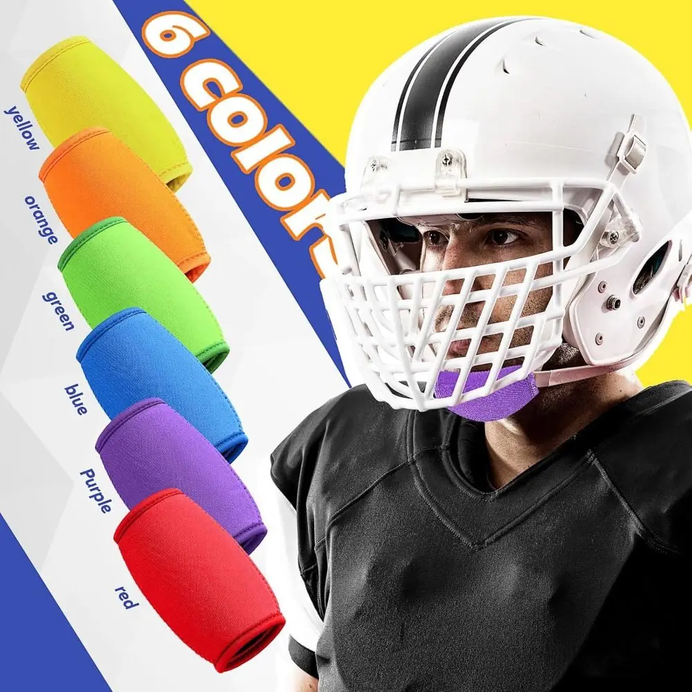 2pcs Shock-Absorbing Helmet Chin Pad Cover Breathable Comfort Padding Helmet Cushion Washable Football Chin Pad