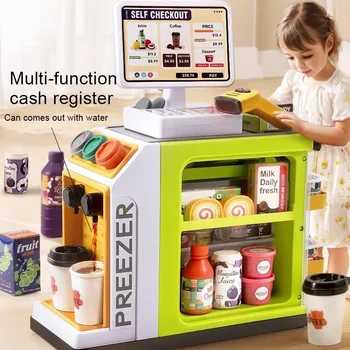 Supermarché domestique de simulation pour enfants, jouet de caisse enregistreuse, magasin de vente de puzzle, cadeau pour filles de 3 4 5 6 7 8 ans