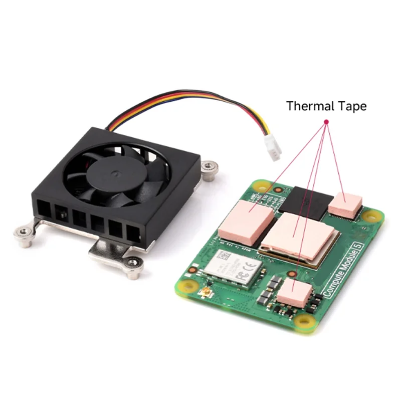 A13E-CM5 Cooling Fan For Raspberry Pi Compute Module 5 5V 3007 Low Noise With Heat Conductive Tape