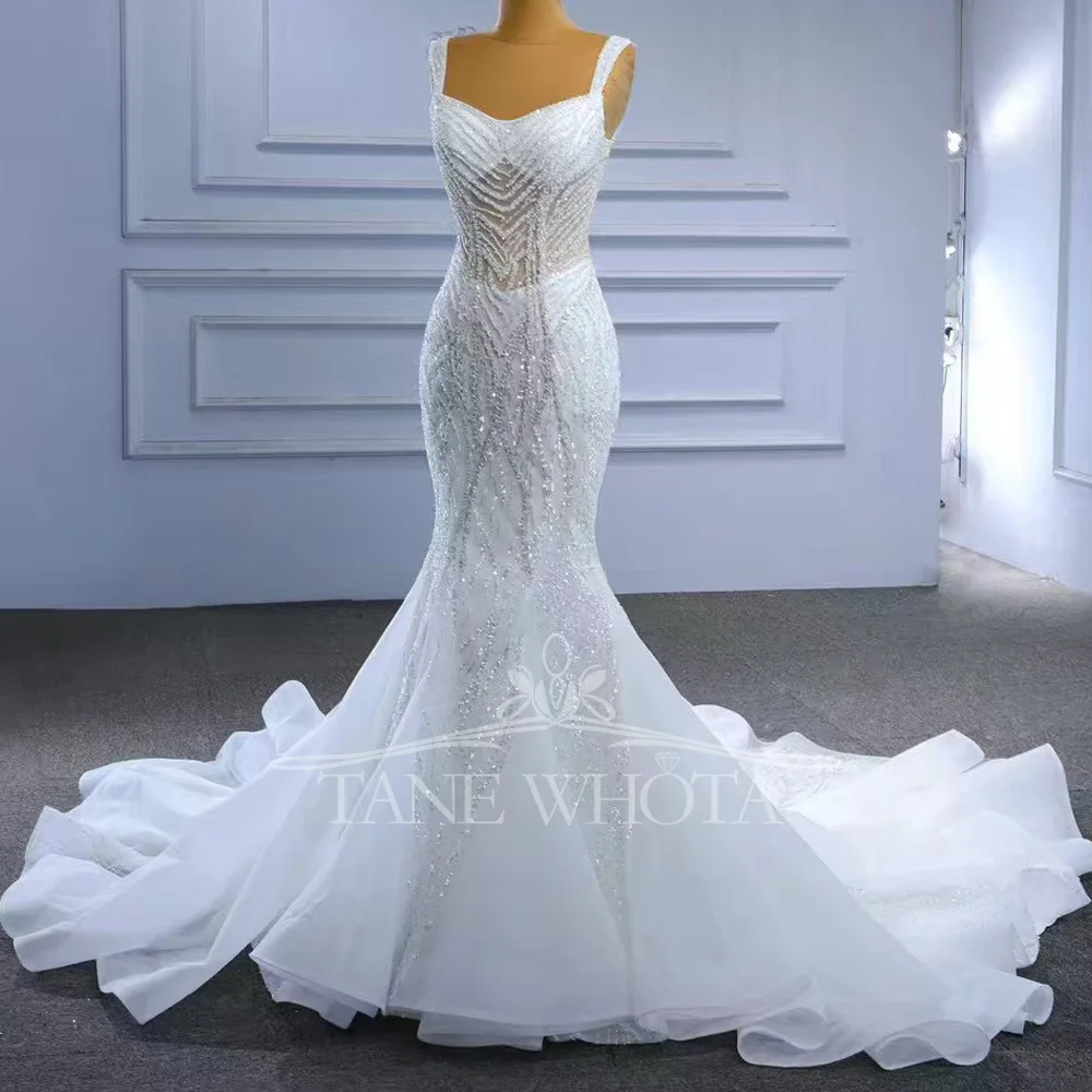 Princess Style Sleeveless Sweetheart Wedding Dress Lace-Up Back Button Sequined Robe For Civil Marriage
