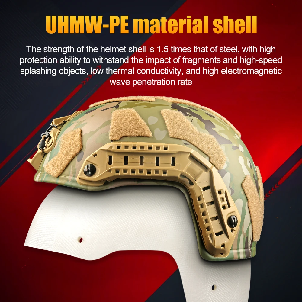 Capacete camuflado multicam PE ultraleve FAST SF - Sistema completo de forro Wendy |   Alta Proteção Civil