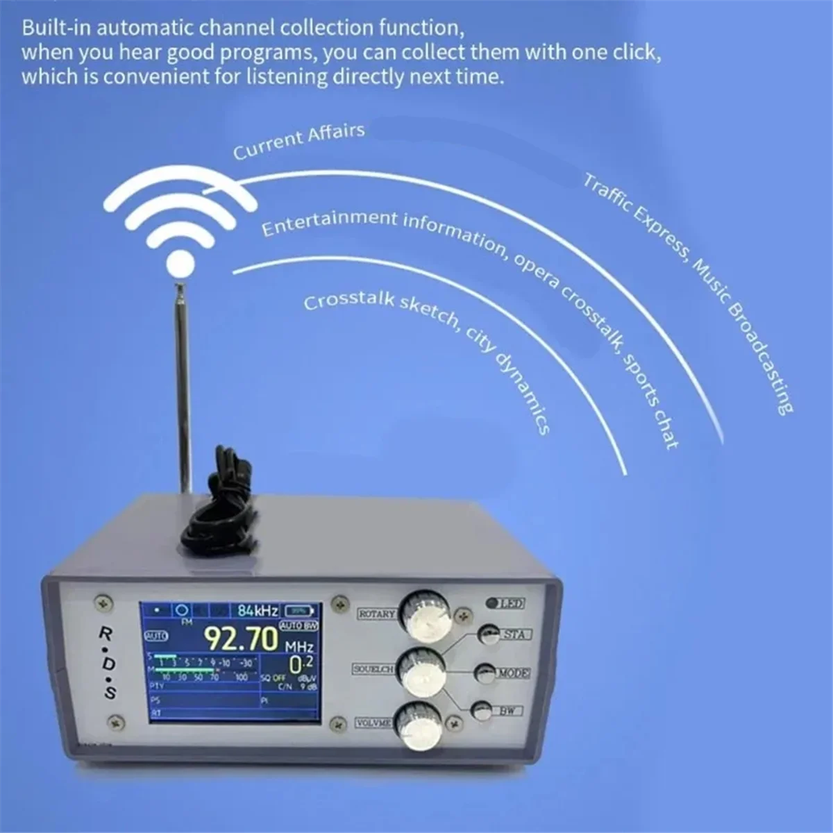 Novo rádio de mesa azul TEF6686-Desk para DSP RDS AM FM SW Rádio de banda completa com um alto-falante