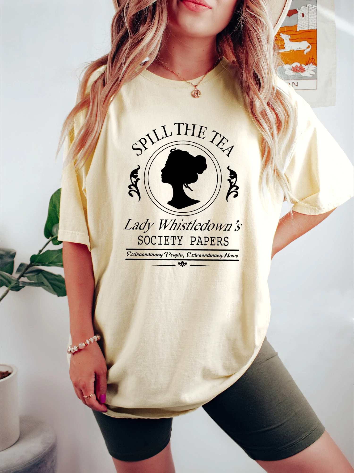 Spill The Tea Lady Shirt Society Paper Fashion Shirts TV Show Inspired Short Sleeves Aesthetic Clothes Whistledown Style Gift