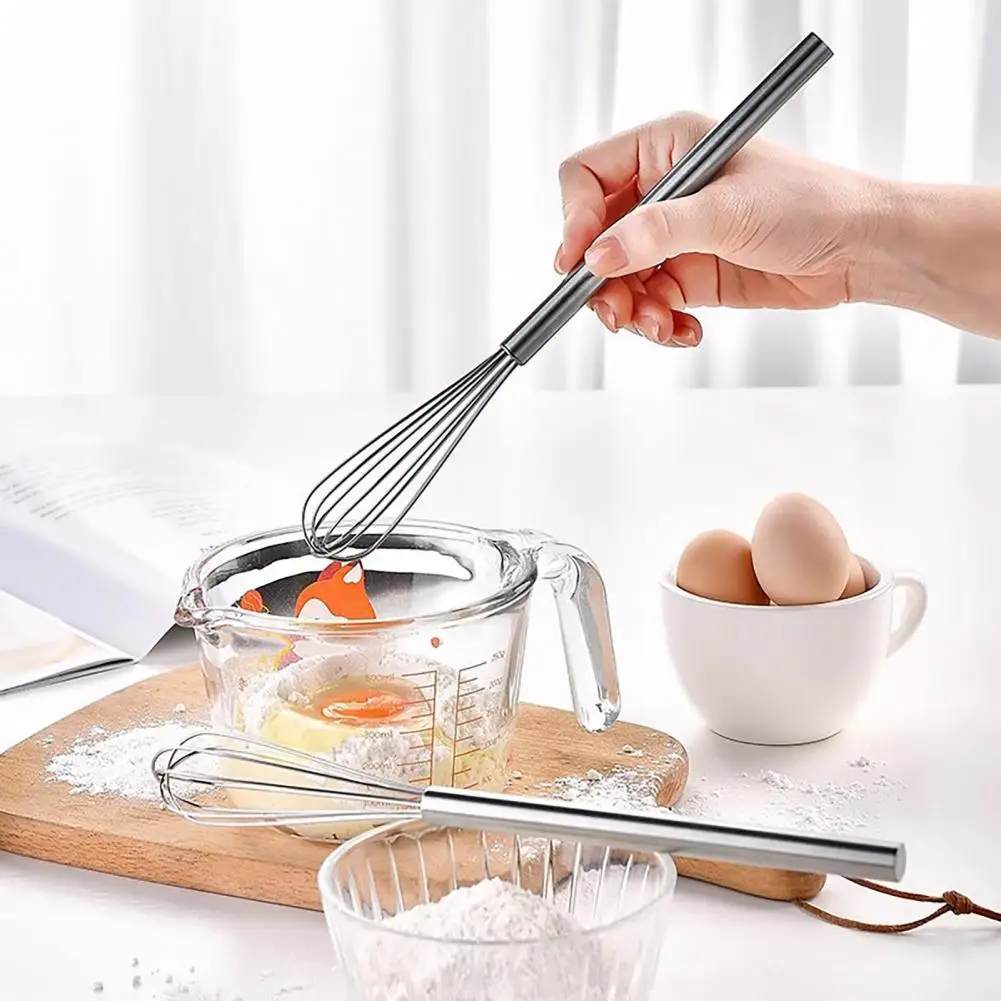 Mini Manual Egg Beater Stainless Steel Hand Mixer Coffee Blending Whisk Kitchen Tool for Mixing Sauces Whisking Batters