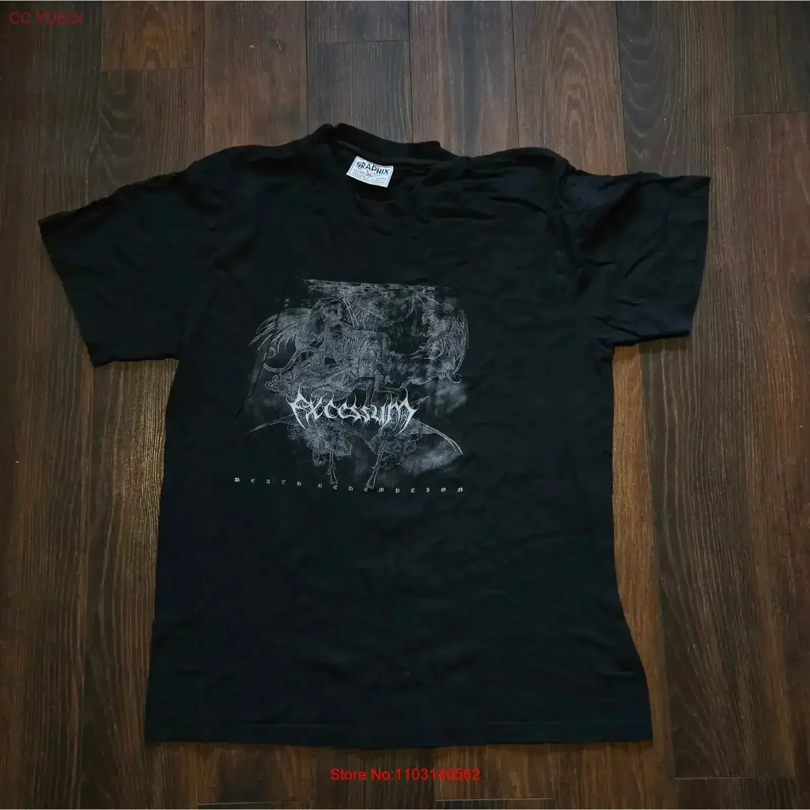 Excessum Death Redemption M T Shirt Akitsa Watain Sacramentum Nattefrost vintage Washed fashion Slightly Soft Casual Stretched