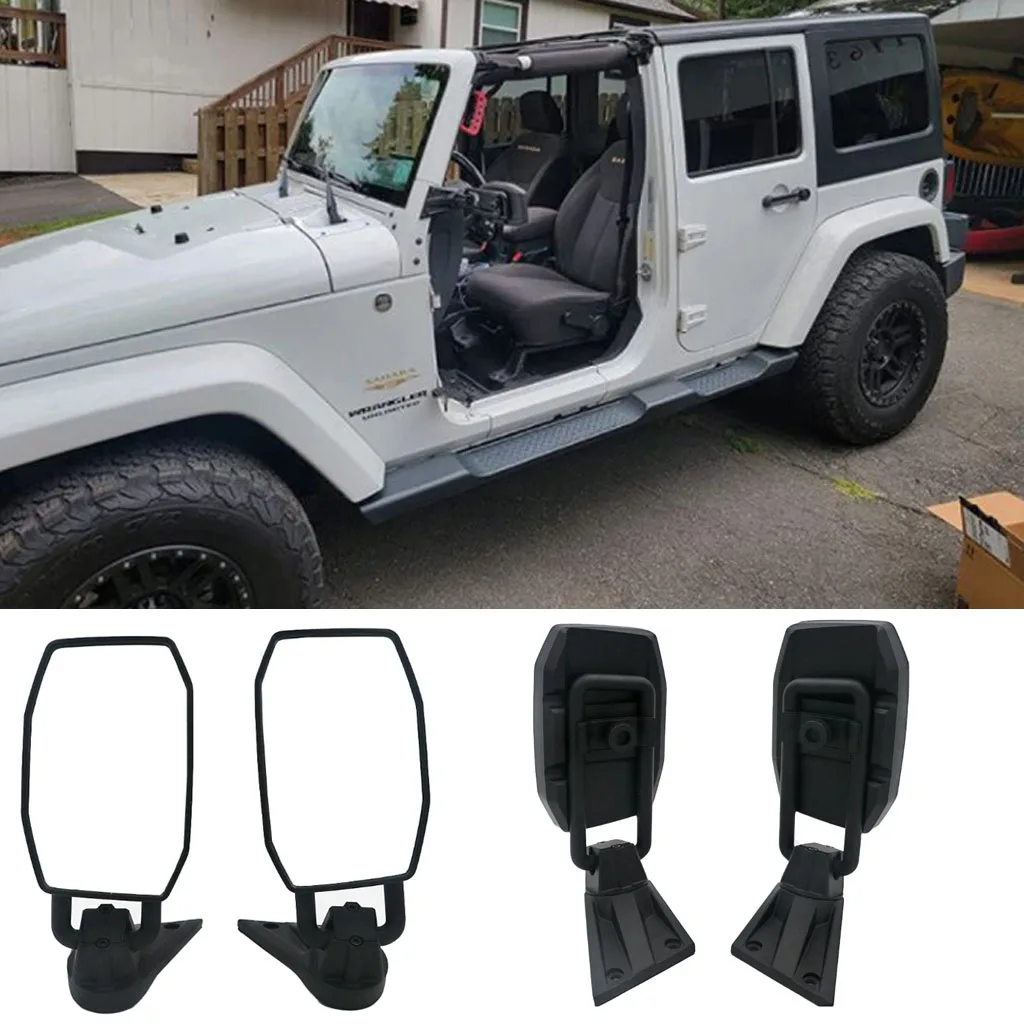 Side Rear View Mirrors For Jeep Wrangler TJ JK 2006-2017 4x4 Off-road Morror Door Off Mirror UTV Quick Release