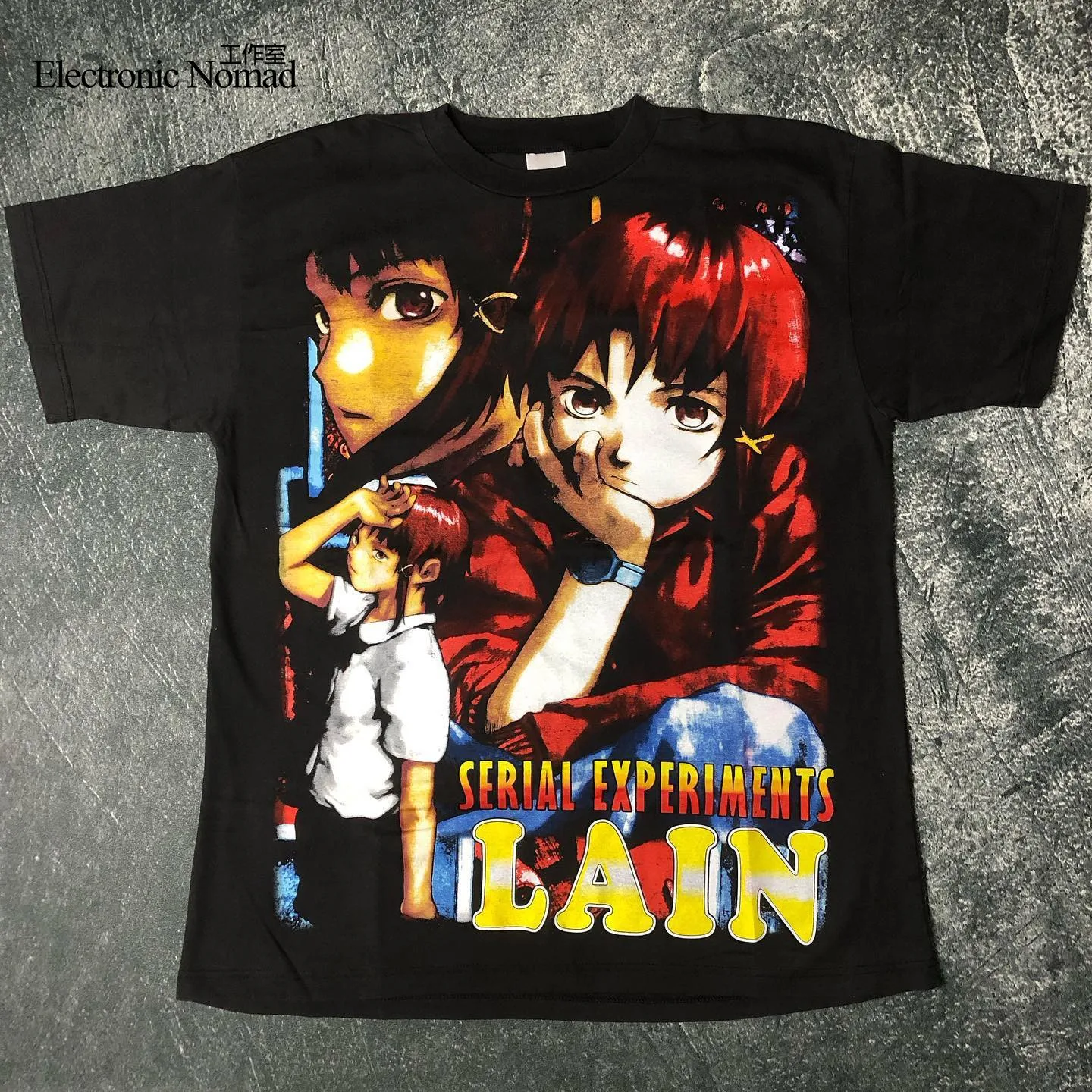 

Waed ort Sve T-irt Serial Experiments Lain 20g Cotton Youth Faion Breathable Summer irt round Ne Print Tee