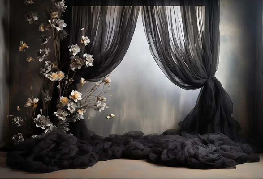 Mehofond ผ้าม่านสีดำติดพื้นหลังสำหรับถ่ายรูป, ผ้าม่านสีดำสำหรับผู้ใหญ่สำหรับงานแต่งงานวันเกิดคลอดศิลปะฉากหลังถ่ายภาพสตูดิโอถ่ายภาพบุคคล