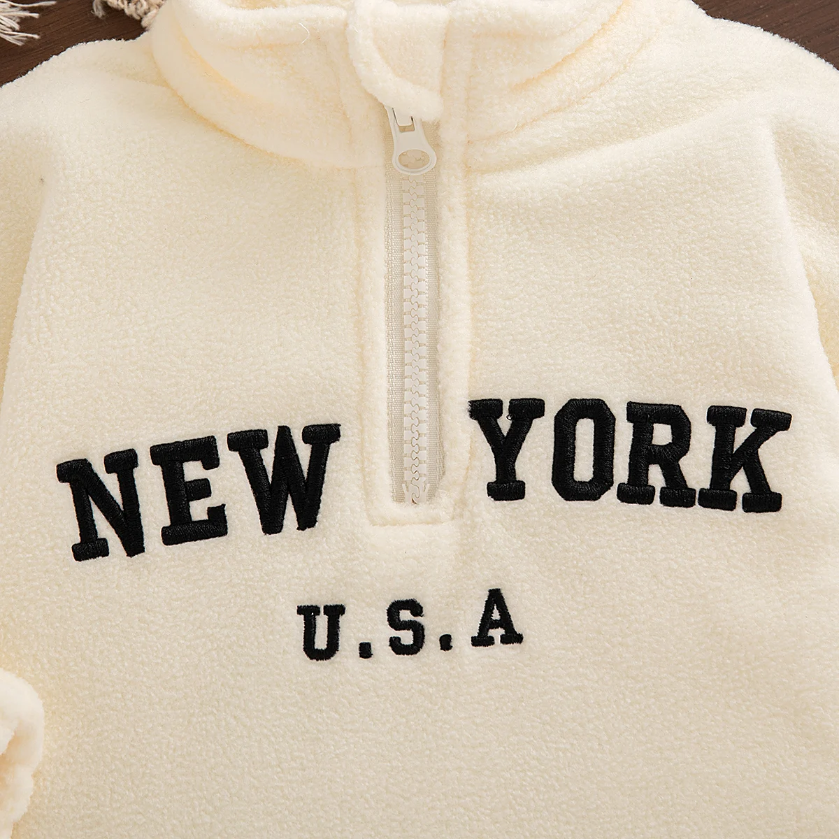 女の子トップス春と秋の無地長袖ジッパーベビースウェットシャツ - Baby Clothing Zipper のレビューと価格