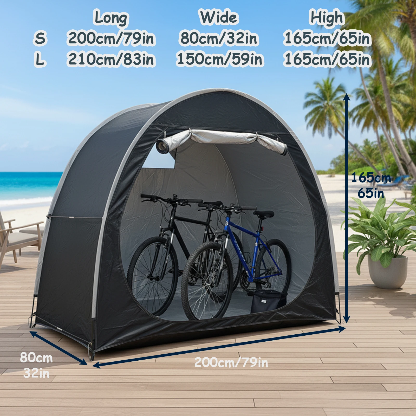 1 Pack Handy Bike Storage Tent, Large Shelter for Bike Riders, Outdoor Lawn Bicycle Storage Shed House Cover