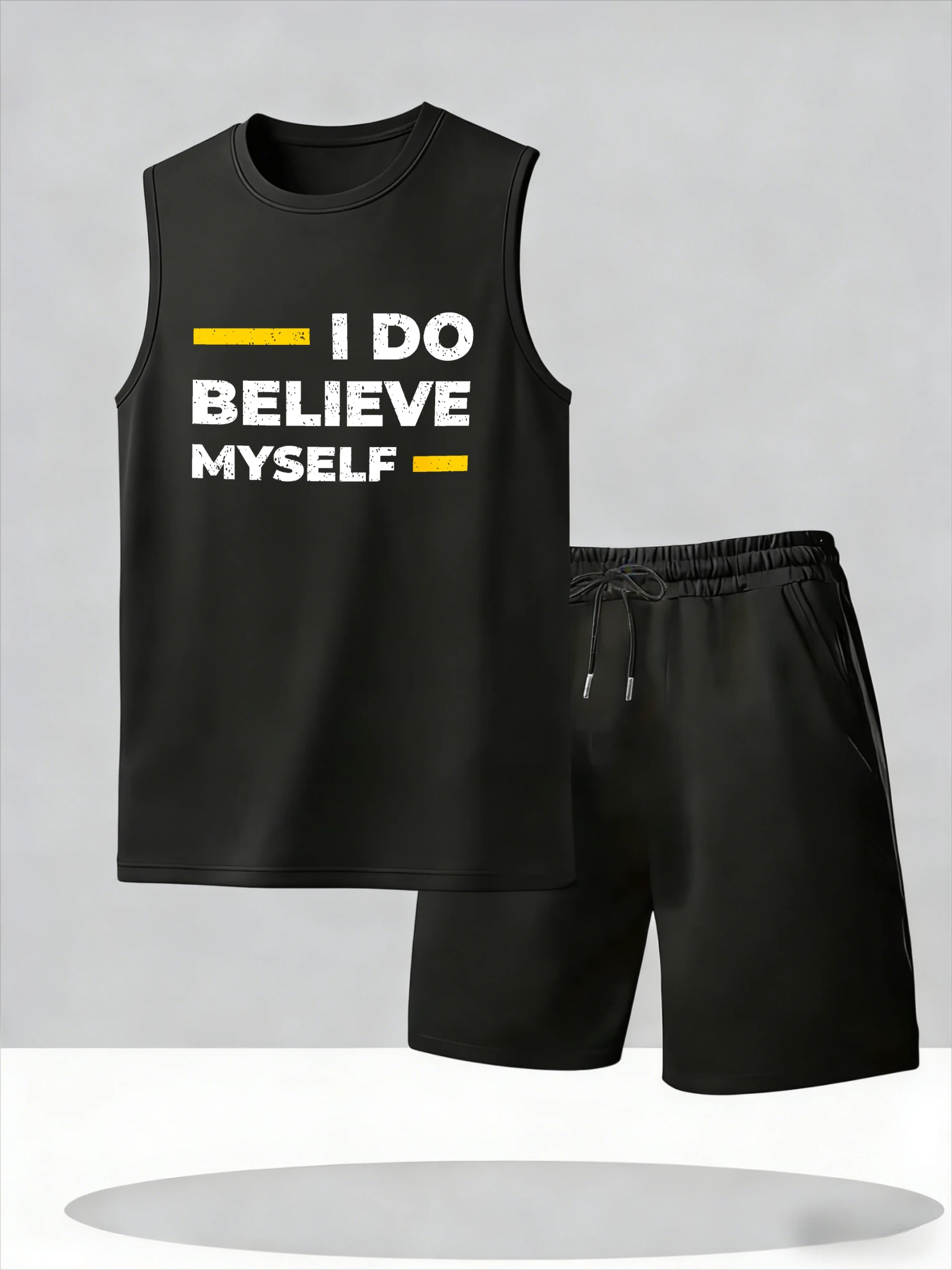 

Men's Tank Top Sets 2026 Summer Thin Quick Dry crewneck sports suits seaside beach Two-piece sets sports Breathable oversize