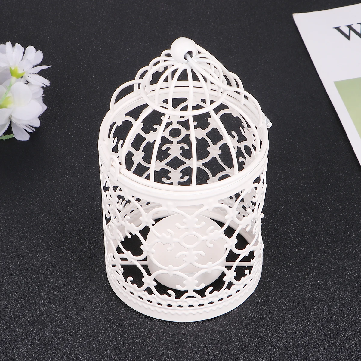 

1Pcs Modern Bird Cage Design Candlestick Candle Holder Elegant Tabletop Adornment For Home Wedding Parties