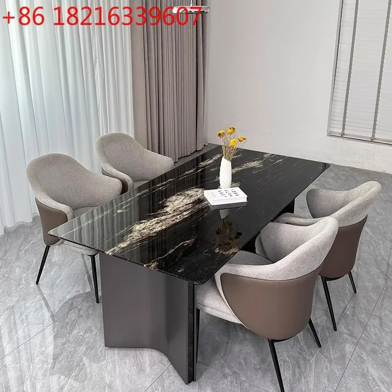 YAO Italian natural luxury stone universe gold marble dining table light luxury high-end