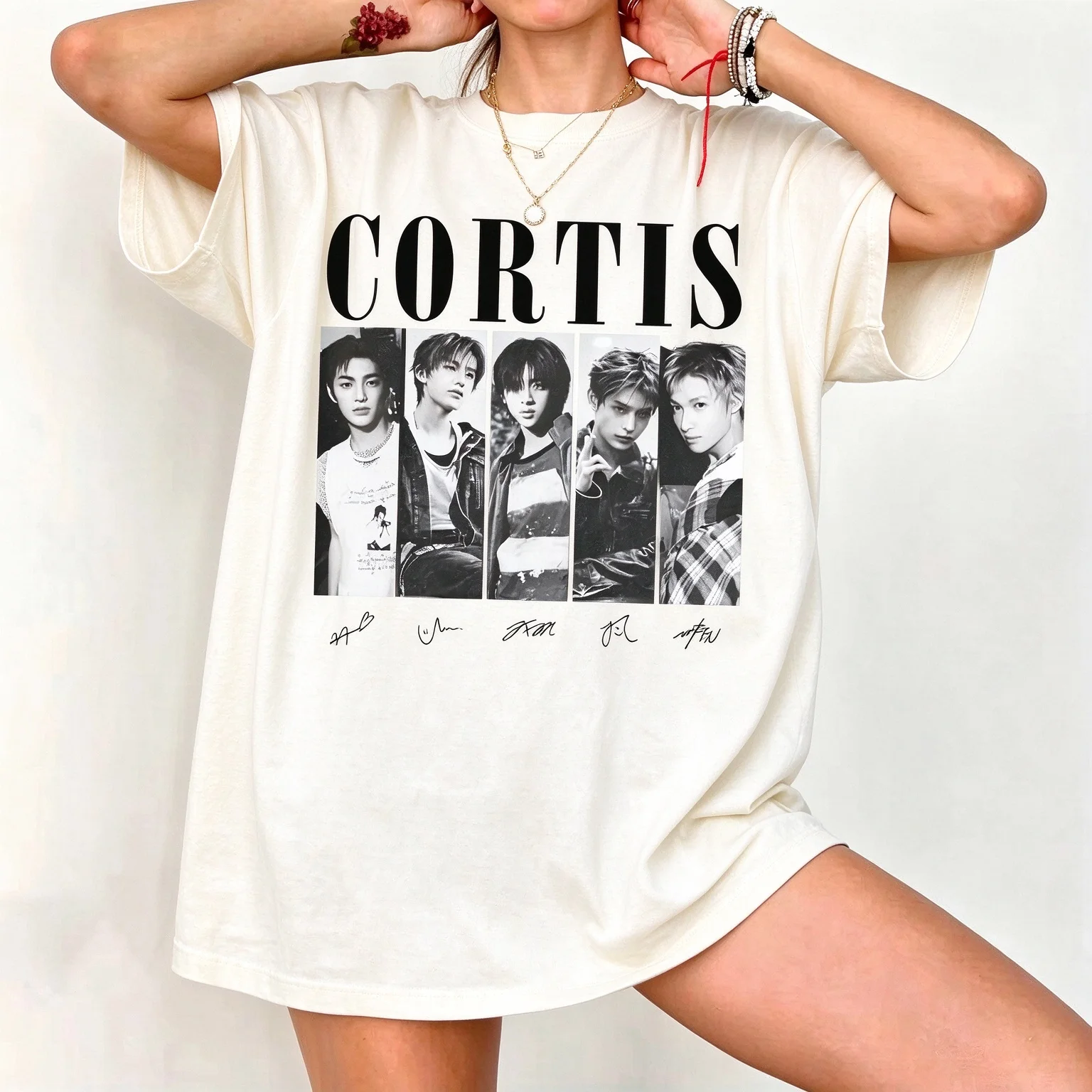 2026 New CORTIS Kpop Family Matching Oversized Unisex Streetwear TShirt Vintage Group Portrait Print Short Sleeve Casual Tees