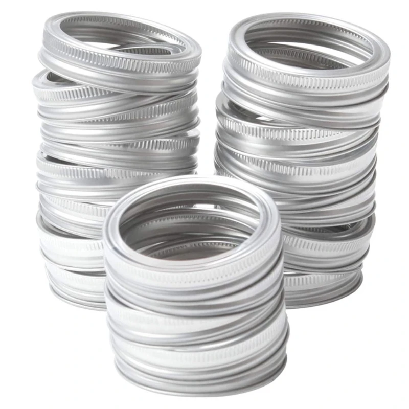 10 Pieces Canning Lids Regular Mouth Jar Lids Bands for Mason Jar Wide Mouth Split-type Lids Silver Leak Proof & Secure