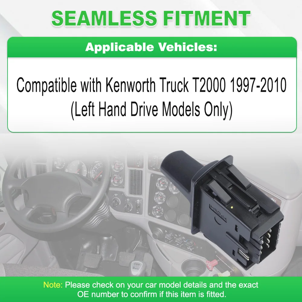 مفتاح تحكم عالي الشعاع أسود لشاحنة كينوورث T2000 1997 1998 1999 2010 901-54027 Pins P27100211PKG
