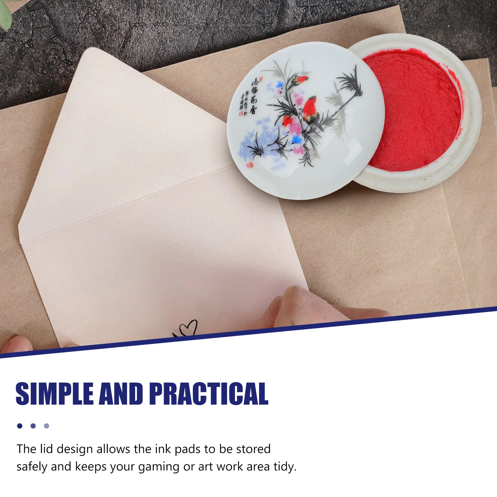 

2Pcs Zhu Sha Ink Paste for Chinese Painting Calligraphy Inkpad Multipurpose Artwork DIY Seal Use Compact Lightweight