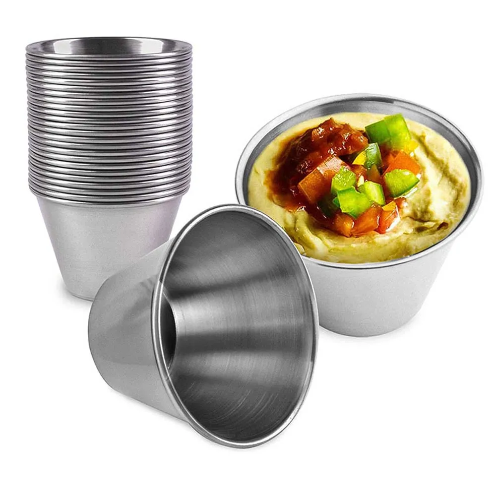 

DIY Home Essential Kitchen Supplies Stainless Steel For Home Restaurant Seasoning Dish Small Ketchup Container Seasoning Cup