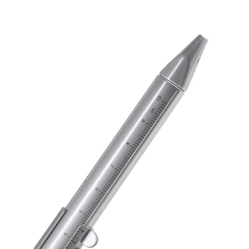 F92B Plastic Bolígrafo Pen Vernier Caliper Regla Multifunción 2in1 Reglas bolígrafos gel