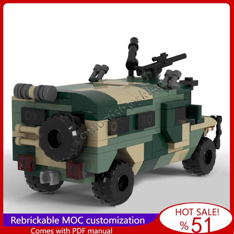 242 Elementy MOC Wielofunkcyjny Terenowy Model Pojazdu GAZ Tigr w Skali 1:40, Zrób To Sam, Edukacyjny, Kreatywny Zestaw dla Dzieci, Popularny Prezent