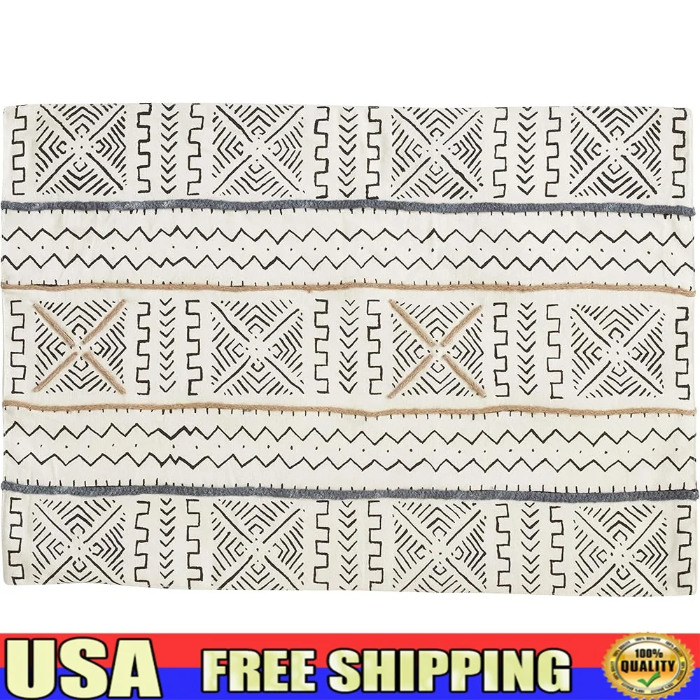 

Light Mud Cloth Placemats Set of 4 Soft Durable Cotton Hand Washable Daily Use 14x20 Ideal Fall Dining