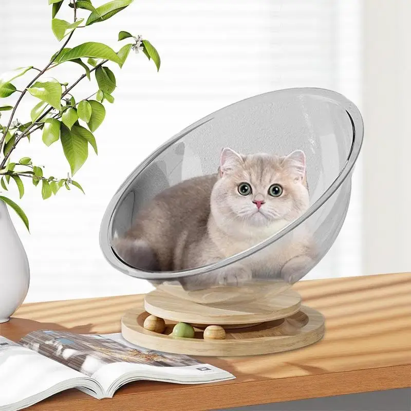 Cute Cat Bed Space Capsule Cat Bed Hammock Easy Cleaning Stable Activity Center Cat Furniture Pet Supplies Small Pets Bed Toy