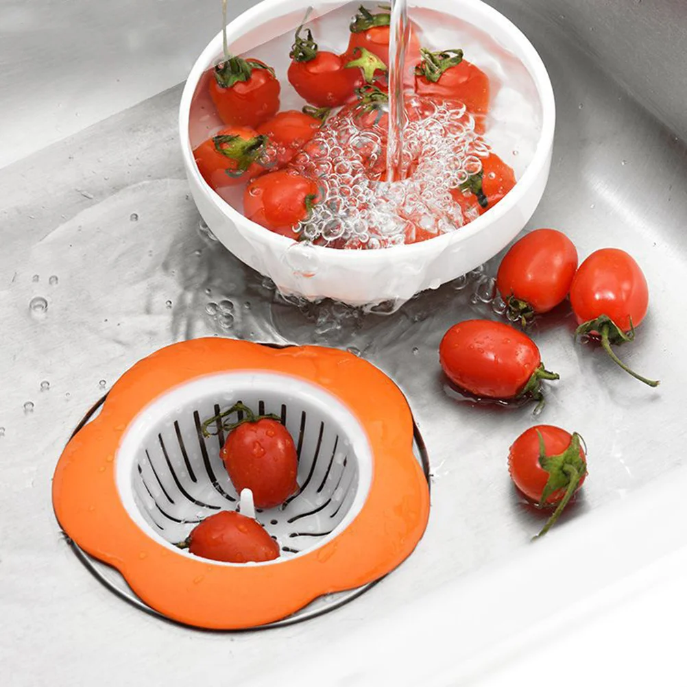 

4Pcs Flower Shape Sink Strainer Drain Floor Drain Plastic Kitchen Bathroom Hair Food Waste Filter Sink Strainer
