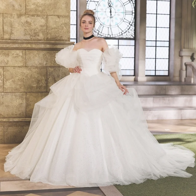 فستان Quinceanera باللون الأزرق الضبابي الطازج والحالم بدون أكتاف من الدانتيل وذيل من فيستدوس دي 15 Quinceanera ﻿ تخصيص