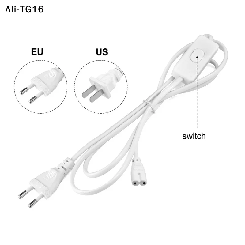 

Tube T5 US /EU Plug Switch Cable 1.2m Power Adapter 110V 220V 230V Lighting Accessory 30cm Connection Wire For LED Lamp