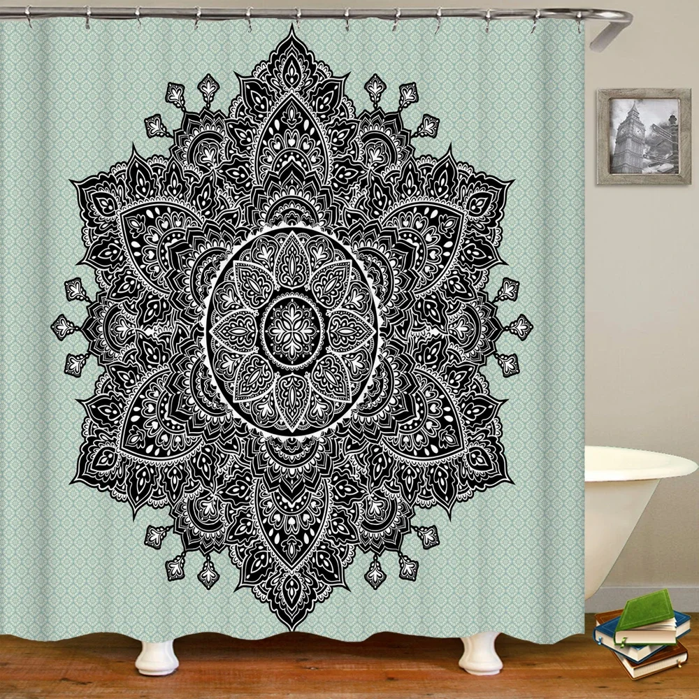 Indian Mandala Shower Curtains Bathroom Curtain Bohemian style Frabic Waterproof Polyester Bath Curtain with Hooks Home Decor