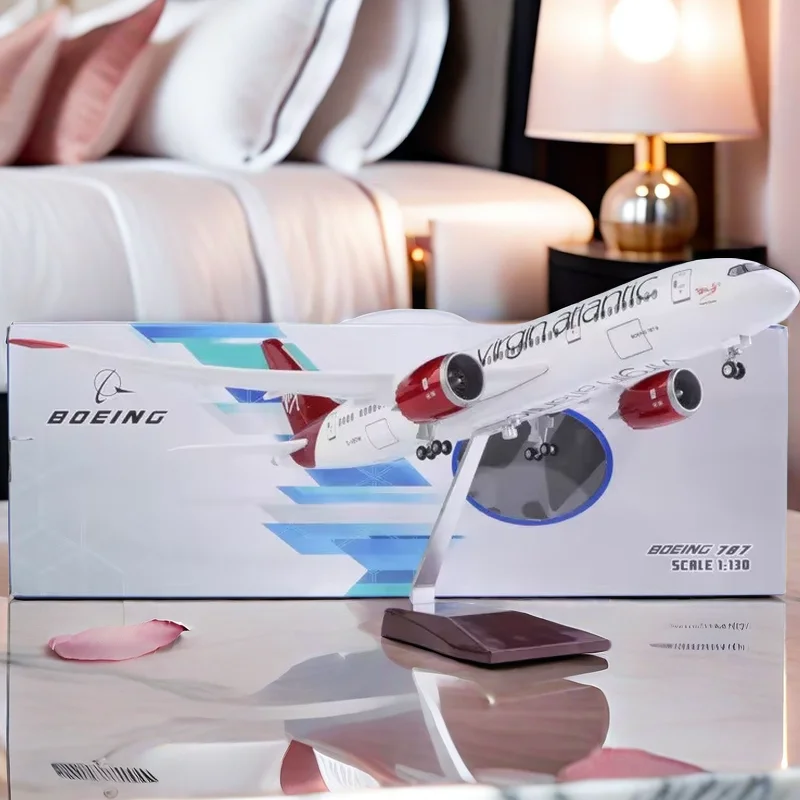 

1:150 Scale Diecast Model Virgin Atlantic Airlines Boeing B747/B787 Resin Airplane With Light And Wheels Toy Collection Display