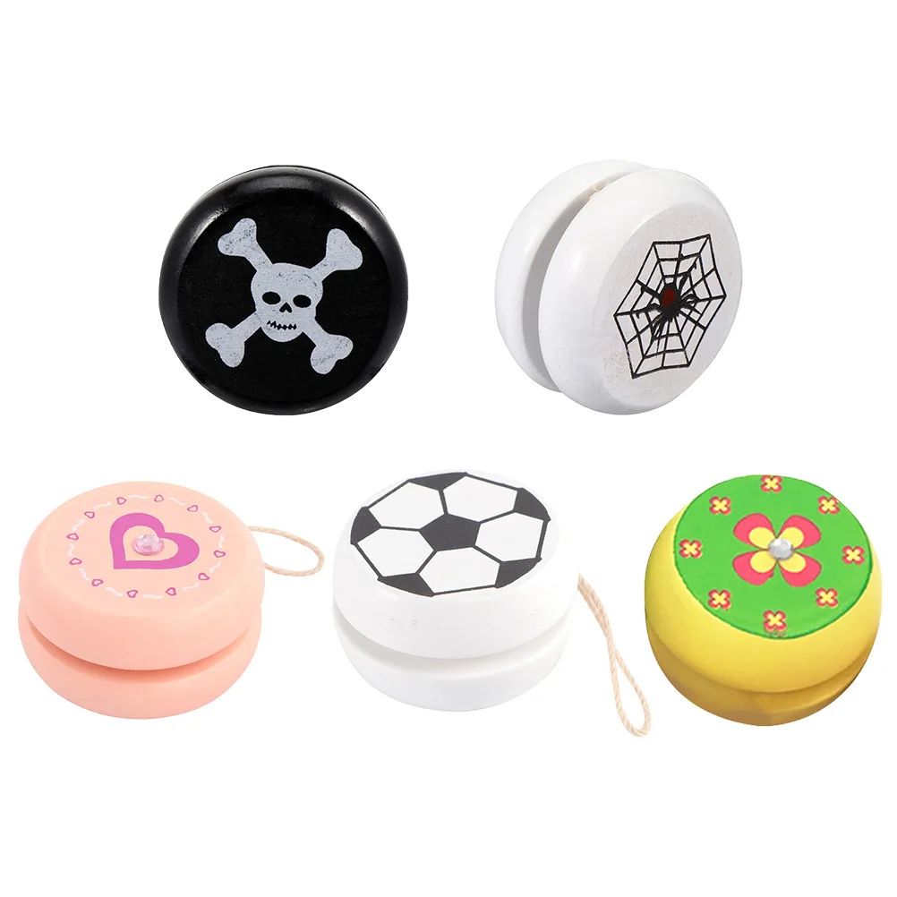 5pcs Wooden For Kids High-Quality Finger Wrist Strength Training Portable Colorful Children'S Yoyo Gift Durable