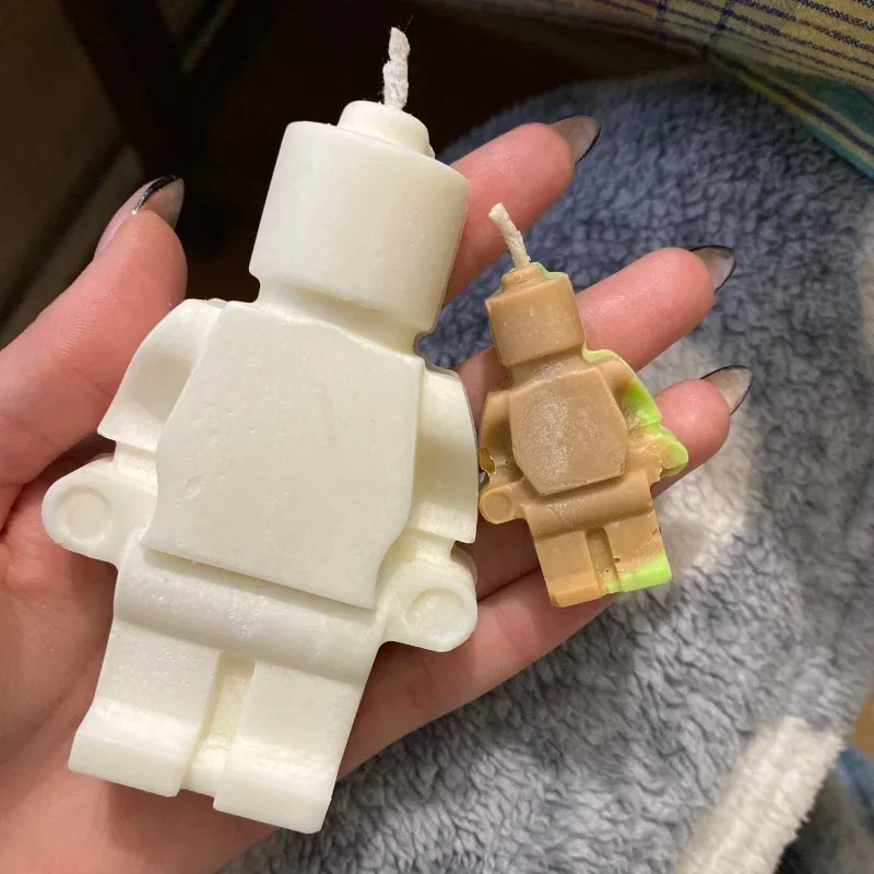 5-Cavity Robots Silicone Candle Mold DIY Candle Making Chocolate Ice Tray Soap Mould Christmas Gifts Craft Supplies Home Decor