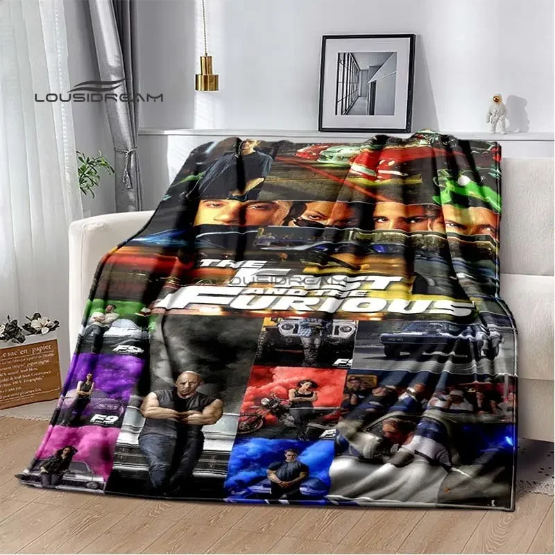 Movie Fast & Furious Flannel Blanket Racing Car Home Decoration Fluffy blanket  Bedroom Bed Sofa Travel Camping thermal blanke