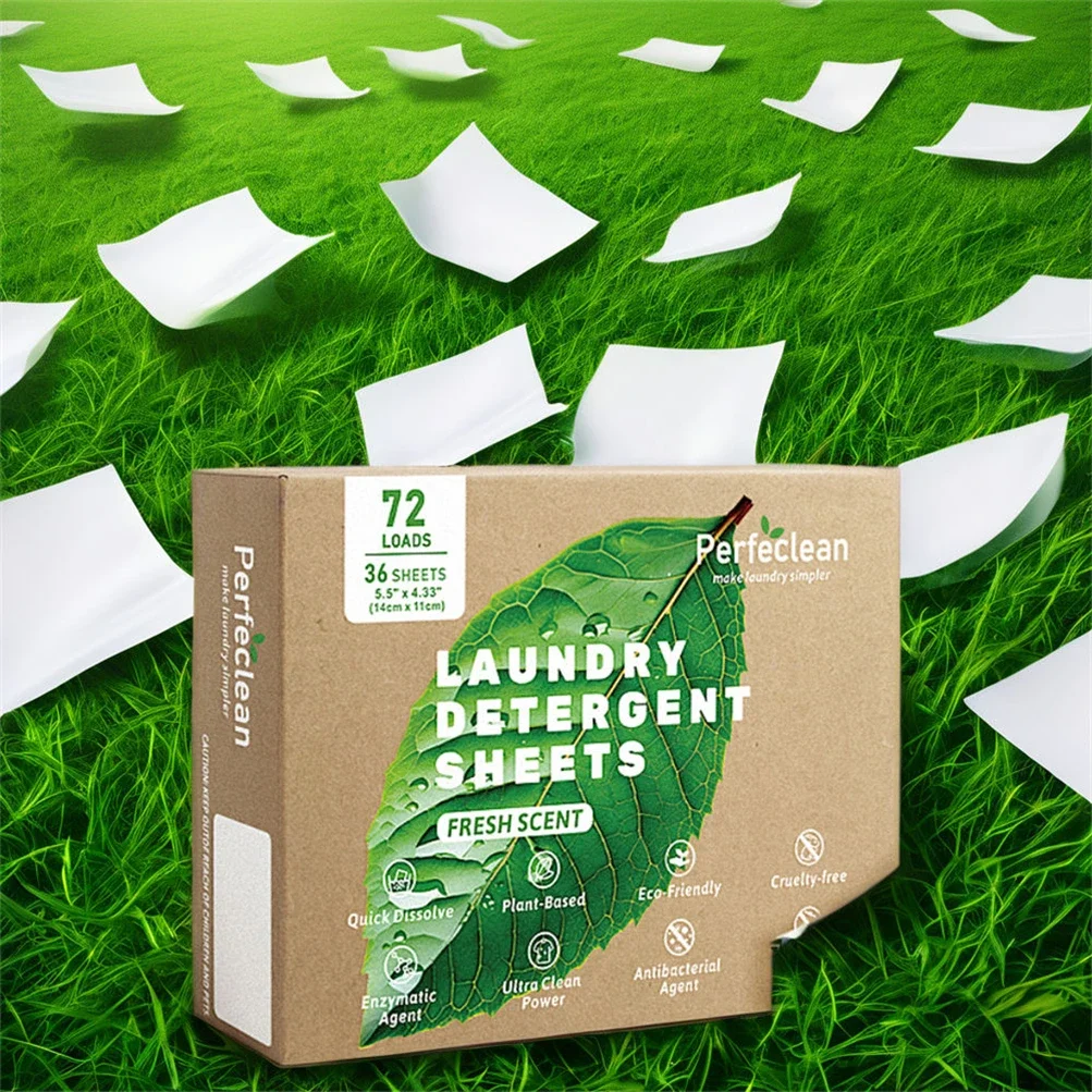 

Eco-Friendly Laundry Detergent Sheets Biodegradable Solid Sheet Strips Natural Plant Laundry Detergent Sheets