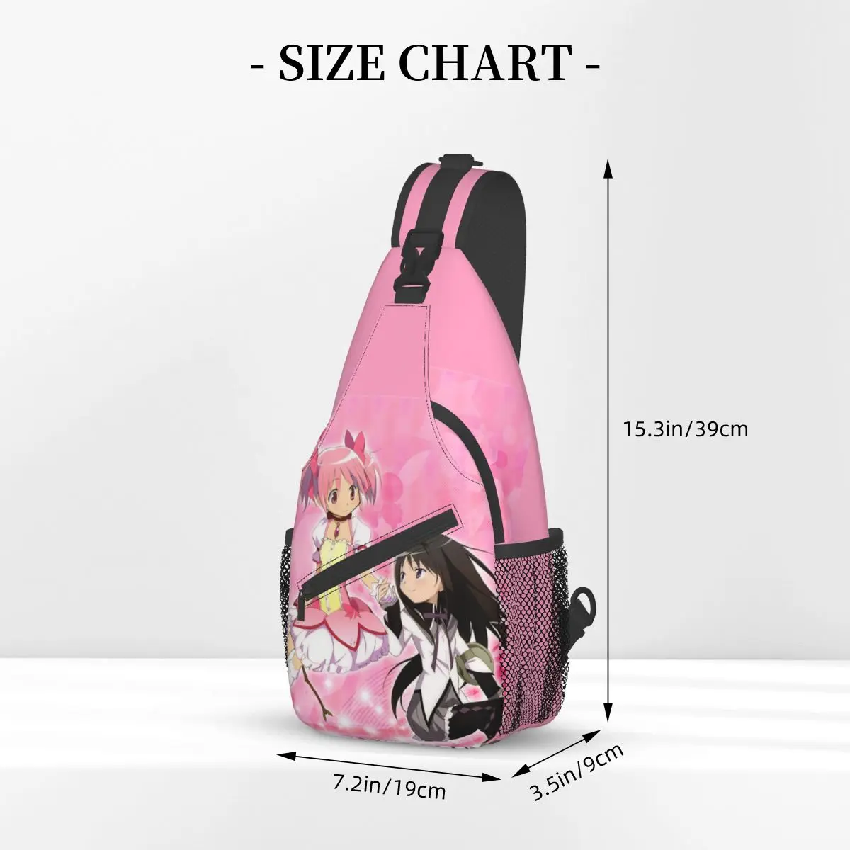 Puella Magi Madoka Magica Sling Bag pequeno, Mochila Crossbody Sling Shoulder, Mochila de esportes ao ar livre, Anime Homura Akemi legal