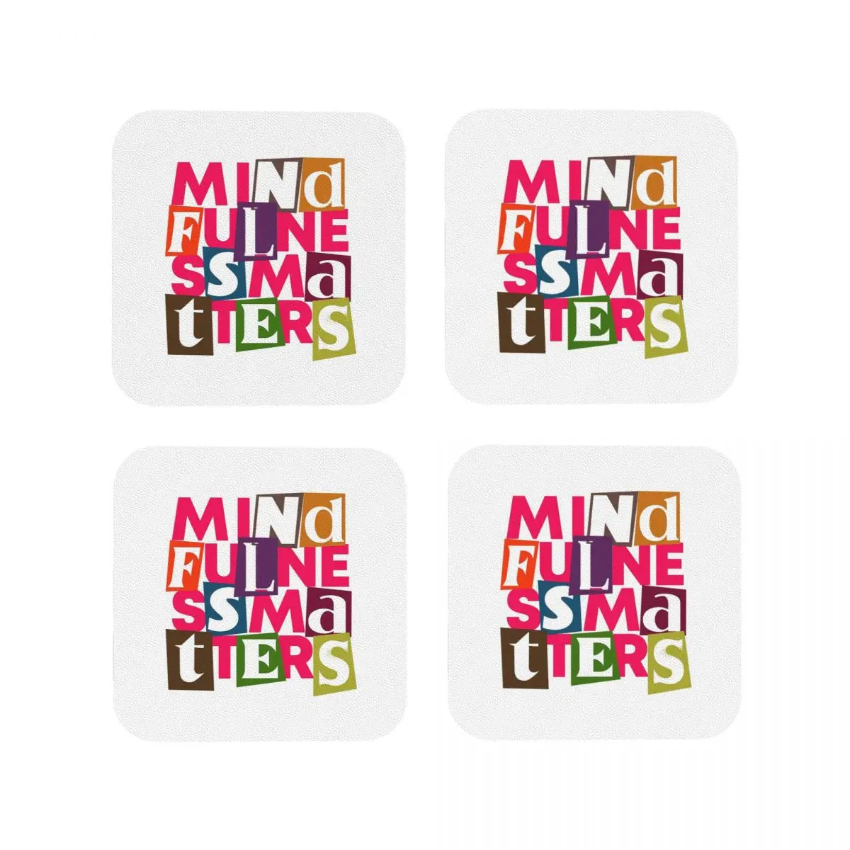 

MINDFULNESS MATTERS Подставки Кухонные салфетки Нескользящая изоляционная чашка Кофейные коврики для декора Домашняя посуда Подушечки Набор из 4 шт.